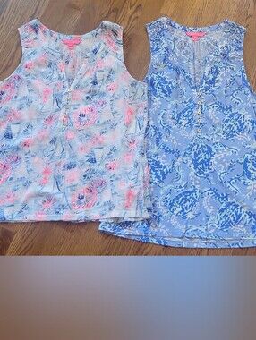 Lilly Pulitzer Sleeveless Cotton Tops - Set of 2 - Size Large